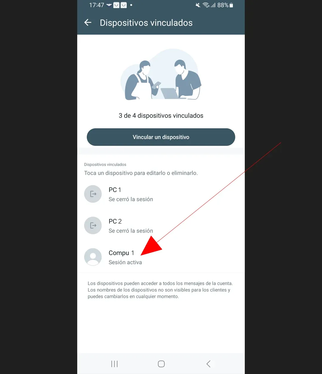 ajustes whatsapp movil dispositivo conectados
