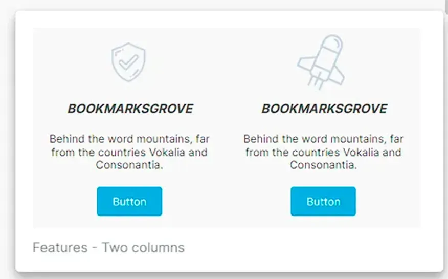 beefree usar bloque de dos columnas