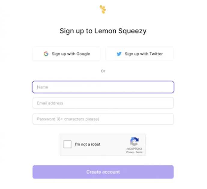 crea una cuenta lemon squeezy