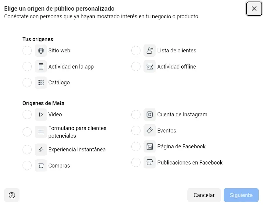 facebook publicos personalizados crear