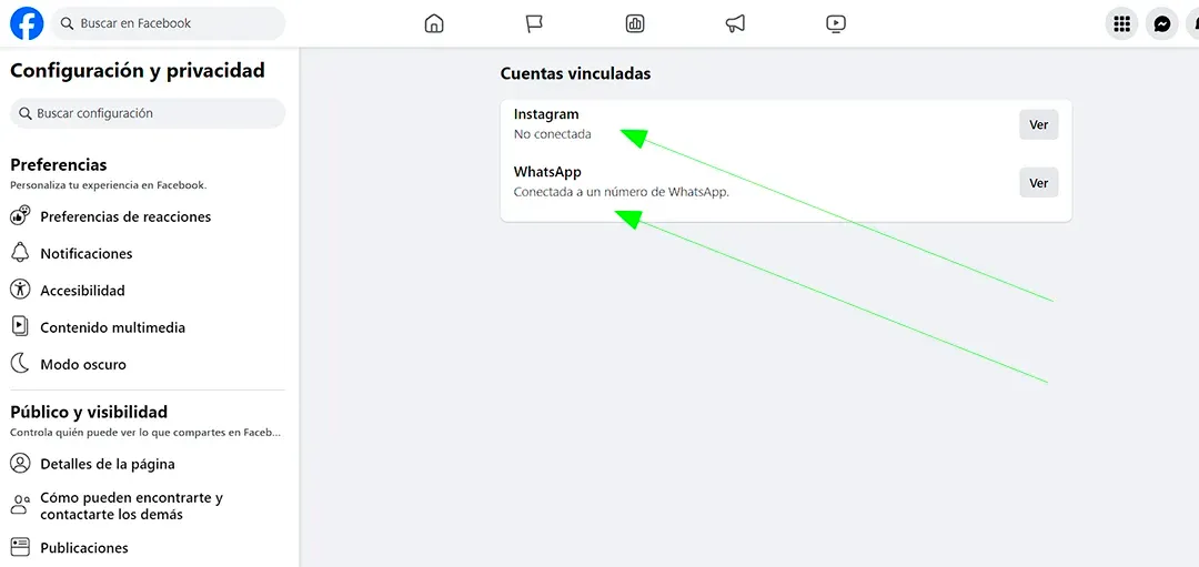 vincular instagram y whatsapp facebook